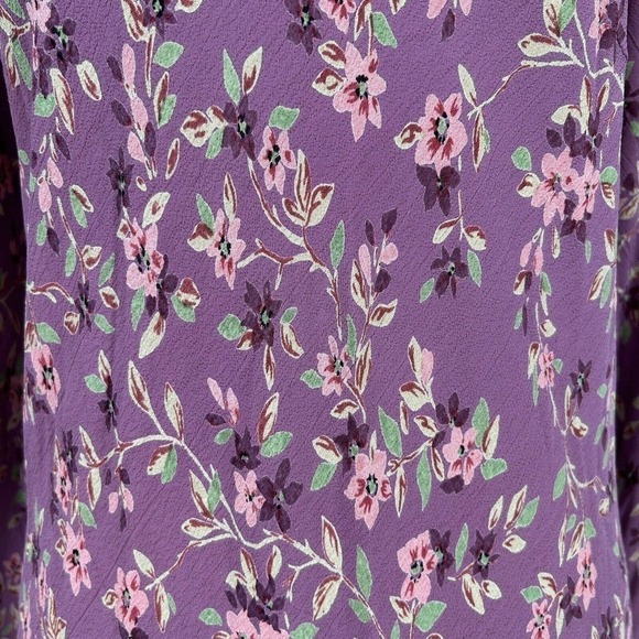 Vintage Karavan Purple Floral Bias Cut Maxi Dress Long Sleeve XL Ditsy Floral - Picture 5 of 9